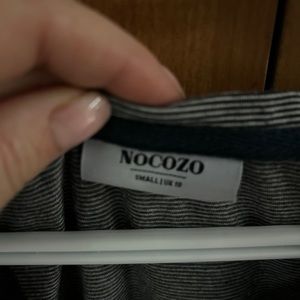 Nocozo Crop T-Shirt in Stripe with Contrast Fringing